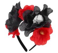 Zerodeko Hairband Realistic Cloth Comfortable Material Flower and Design for Party Halloween Skull with Rose Dresses