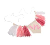 Zerodeko Half Birthday Highchair Banner for Soft Yarn Tassel Wood Bead Garland Month Photo Booth Backdrop Boho Party Decoration for First Birthday Streamers and Milestone Celebration