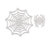 Zerodeko Halloween DIY Spider Web Cutting Dies Stencil Template, Silver Carbon Steel Embossing Die Cuts for Scrapbooking and Crafting