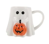 Zerodeko Halloween Ghost Coffee Mug: Cute Pumpkin Ceramic Coffee Cup, Spooky Tea Cup for Halloween Parties, Home Table Autumn Decoration