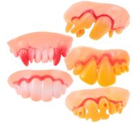 Zerodeko Halloween Prank Fake Teeth Set - Ugly Artificial Dentures for Easter Masquerade Party Props Toy One Size Fits All 2X1.2X0.8 Inch