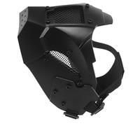 Zerodeko Halloween Samurai Half Face Helmet Mask for Adults in Black Tpu with Unrestricted Breathing and Spacesaving Base, for Roleplay and Cosplay Adventures