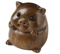 Zerodeko Hand-carved Green Sandalwood Pig Pendant DIY Keychain Decor Cute Wooden Chinese Zodiac Ornament for Pig Lovers and Home Decoration
