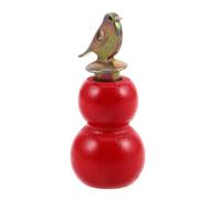 Zerodeko Handcrafted Wooden Bird Whistle Metal Mouthpiece, Producing Soothing Bird Call Tones, Decorative Red Whistle for Festivals and Parties, Unique Artisan Carved Noisemaker