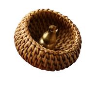 Zerodeko Handmade Rattan Incense Holder with Ash Catcher Tray, Brown Incense Burner for Meditation and Desk Use, Reduces Bad Odour and Helps Concentration, for Insomnia People