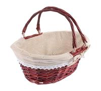 Zerodeko Handmade Rustic Willow Picnic Basket Natural Color Multi-purpose Storage Organizer for Fruit Packing and Outdoor Use Decorative Flower and Household Container with Fine Texture