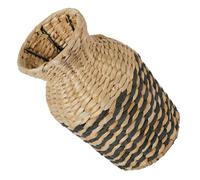 Zerodeko Handwoven Grass Wicker Vase for Flowers and Plants with Practical Storage Solutions, 25cm Country Style Rustic Rattan Basket, Decorative Piece for Living Room and Bathroom