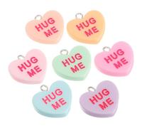 Zerodeko Heart Pendant Charms 14pcs Resin and Iron Material, Not Easy to Fade for Jewelry Making for Art Craft Project and Wedding Decorations