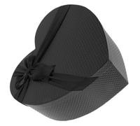Zerodeko Heart Shaped Gift Packing Box for Flowers and Jewelry Small Black Paper Gift Box for Valentines Engagements Weddings Candy Trinket Storage Creative Floral Arrangement Container