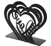Zerodeko Heart Shaped Napkin Holder Iron Paper Napkin Stand Holder with Multi-Functional Storage and Convenient Placement for Hospitality Establishments and Banquet Tables in Modern Elegant