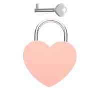 Zerodeko Heart-Shaped Padlock with Key for Suitcases and Jewelry Boxes, Zinc Alloy Small Lock with Easy to Carry Design, Pink Romantic Love Lock for Couples and Travel