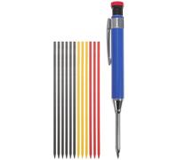 Zerodeko Heavy Duty Construction Pencil with Extended Tip and Clip Design for Builders and Carpenters, 2.8mm Solid Lead Marker for Glass and Paper, Assorted Colour Mechanical Carpenter