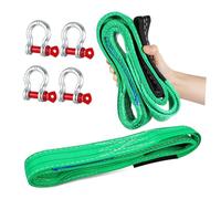 Zerodeko Heavy Duty Polyester Lifting Sling Straps with Shackles Load Capacity Webbing Hoisting Equipment for Industrial Warehouse and Construction Use