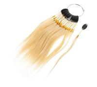 Zerodeko Human Hair Sample Rings 30pcs 9° Light Beige Bulk Hair Test Samples Buckles Charts