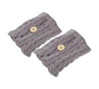 Zerodeko Insulated Knitted Mug Covers 2Pcs Wool Yarn Cup Sleeves for Hot and Cold Drinks Light Grey Crochet Design Comfortable Hand Warmers for Daily Use