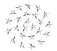 Zerodeko Iron Five-pointed Star Wall Sculptures with Vivid Look Decorative Accents 100pcs with Vivid Look, Silver Metal Stars Can Be Taped, Glued, Or Nailed for Dorm Or Office Decoration
