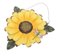 Zerodeko Iron Flower Wall Art Sculpture Metal Sunflower Wall Decor for Garden Patio Fence Outdoor Bedroom Living Ornament with Elegant Painted Design and Easy to Install