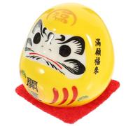 Zerodeko Japanese Ceramic Fortune Doll Miniature Figurine Good Fortune Meaning for Bookshelf and Table Decor, Traditional Lucky Mascot for Home and Car