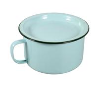 Zerodeko Japanese Ramen Bowl with Lids, Instant Large Noodle Bowl Enamel Serving Bowl Chinese Vintage Soup Cup Coffee Mug with Handle for Pasta Rice Ramen Porridge Camping Kitchen