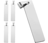 Zerodeko Jewellery Making Stainless Steel Blank Tags 45X10Mm 5Pcs Metal Stamping Pendants for Keychain Crafting