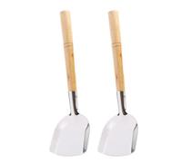 Zerodeko Kitchen Cooking Wok Spatula Set 2Pcs with Wooden Handle Iron Material for Home and Restaurant Use in Frying