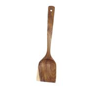 Zerodeko Kitchen Gadget Handmade Flat Turner Resistant to High Temperature Non Stick Pan Suitable Cooking Utensil with Natural Grain Pattern for Mixing Serving