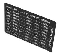 Zerodeko Kitchen Sizes and Measurement Conversion Chart Magnet Lightweight Black Pvc Easy to Read Magnetic Scale Plate for Cooking and Baking