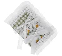 Zerodeko Lace Edge Cloth Planner Cover A6, Reusable Fabric Notebook Protector with Green Leaf Pattern, Sturdy Cloth Notebook Shell for Daily Journal and Diary Use