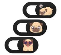 Zerodeko Laptop Webcam Cover Slider Privacy Protection in Coffee 3pcs Anti-hacking Abs Material with Small, Light, Thin Dog Pattern Design for Desktop Computer and Laptop