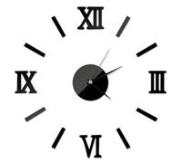 Zerodeko Large Acrylic DIY Frameless Wall Clock with Modern Design and Mirror Surface Effect, Black Colour, Suitable for Home Decoration on Smooth Surfaces, for Living Room and Bedroom