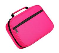 Zerodeko Large Capacity Marker Pen Bag with Handle Oxford Cloth Portable Storage Pouch for Students and Artists Stationery Organizer for Drawing Pens and Markers in Rose Red