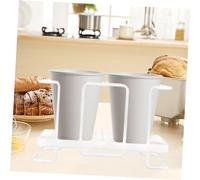 Zerodeko Large Capacity Paper Cup Dispenser Iron Cup Holder for Coffee Shops Milk Tea Stores Convenient Desktop Organizer Rack White Storage Stand for Busy Counters