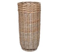 Zerodeko Large Capacity Rattan Cane Holder Rustic Wicker Umbrella Stand and Walking Organizer Freestanding Entryway Storage Basket for Golf Clubs and Umbrellas