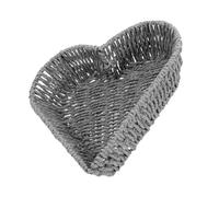 Zerodeko Large Capacity Woven Bread Basket with Handwoven Paper Rope and Stackable Design, Heart Shaped Storage Organizer with Strong Loadbearing Capacity for Kitchen and Serving