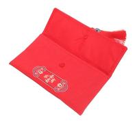 Zerodeko Large Cloth Wedding Red Envelope, Chinese Style Embroidered Red Packet for Cash, Creative Fabric Money Bag Suitable for Weddings and New Year Celebrations