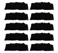 Zerodeko Latch Hook Wool Yarn 10 Rolls Black Lightweight Pre-Cut for DIY Carpet Making and Home Embroidery Crafts