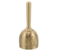 Zerodeko Loud Brass Dinner Bell Handheld with Metal Handle, 3.94 Inch Portable Hand Bell Resistant to Distortion for Group Interaction, Classroom Attention, and Wedding Use