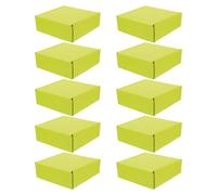 Zerodeko Mailer Boxes 10pcs Corrugated Cardboard Double-Sided Green 15x15x5cm Strong Shipping Packaging Boxes for Online Shopping and Document Storage