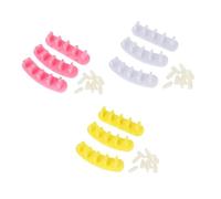 Zerodeko Manicure Practice Rack False Nail Tip Stand 9pcs Plastic Nail Art Display Salon Use with 3 Color Boxes Pink Yellow White