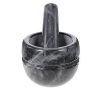 Zerodeko Marble Garlic Masher Simple and Elegant Creative Kitchen Tool with Ergonomic Pestle Design for Grinding Spice, Black Garlic Crusher Pot Suitable for Home and Restaurant Use
