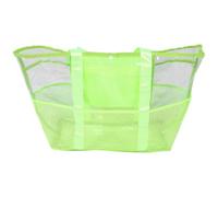 Zerodeko Mesh Beach Tote Bag with Large Capacity for Family Trips | PVC and Mesh Fabric, Design, Easy to Spot Sunglasses, Keys and Snacks, Green Colour
