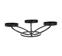 Zerodeko Metal Candle Holder Decorative Iron Artistic Three-head Candlestick Glass Cups, Reusable and Chic Design for Home Party Decoration and Dining Table Decor in Black