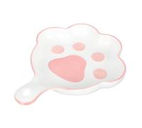 Zerodeko Microwave Safe Ceramic Plate Decorative Dessert Dish with Ergonomic Handle and Cat's Claw Shape for Celebrations and Marriage Events