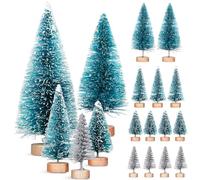 Zerodeko Mini Christmas Trees Xmas Decorations 28pcs Plastic Bottle Brush with Realistic Appearance and Long Lasting Design for Train Railways Architecture Landscape Scenery