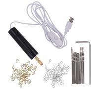 Zerodeko Mini Cordless Rotary Tool USB Charging Mini Electric Drill Set with 10Pcs 0.9Mm 3Pcs 1.1Mm Bits, Wrench, and Gold Silver Eyelets for DIY Woodworking Engraving and Handcraft