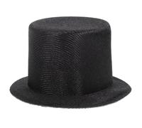 Zerodeko Mini Top Hat, Cloth Black Snowman Hat, Formal Hat for Christmas Party Decoration Doll House Hat Cake Topper DIY Crafts