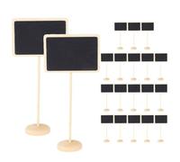 Zerodeko Mini Wooden Chalkboard Signs with Solid Base Easy to Use Table Signs with Simple and Generous Design 20pcs Small Reusable Blackboards for Garden and Kitchen Use
