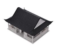 Zerodeko Miniature Chinese Building Figurine for Bonsai Decor, Elegant Ancient Architecture with Handcrafted Detail and Space-saving Design, for Micro Landscape Setups and Bookshelf