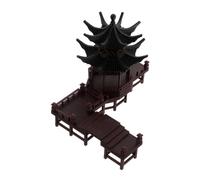 Zerodeko Miniature Chinese Pavilion Model Ancient Architecture Aquarium Ornament with Intricate Detailing for Bonsai Garden Terrarium Decor Traditional Style Micro Landscape