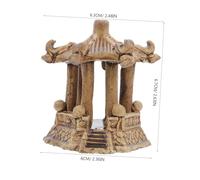 Zerodeko Miniature Hexagonal Pavilion Statue Asian Aquarium Decor Ceramic Chinese Pagoda Tower Fish Tank Ornament Zen Garden Bonsai Collectible for Small Spaces